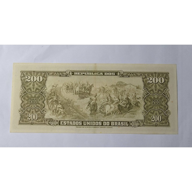 Cédula Brasil 200 cruzeiros C098 Soberba Dom Pedro I