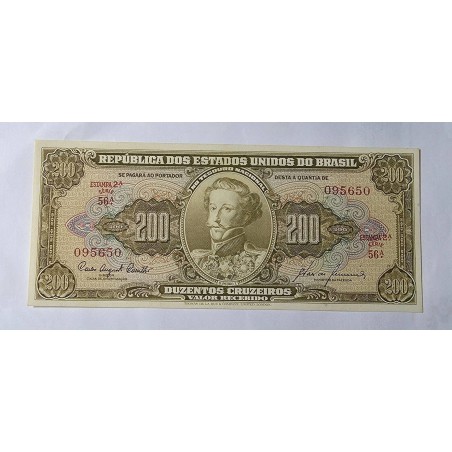 Cédula Brasil 200 cruzeiros C098 Soberba Dom Pedro I