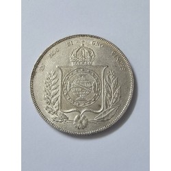 Moeda Brasil 1000 reis 1862 prata imperio Soberba