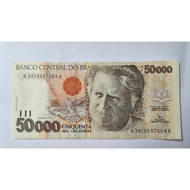 Cedula do Brasil 50 mil cruzeiros C226 soberba