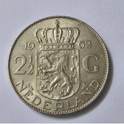 Moeda da Holanda 2 meio gulden 1962 prata