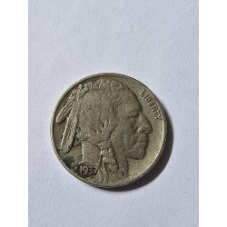 Moeda dos Estados Unidos USA 5 cents 1937