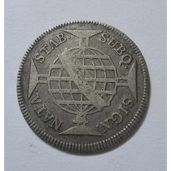 Moeda Brasil Colonia 160 reis 1790 coroa baixa prata MBC