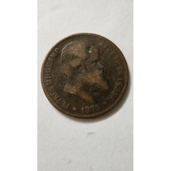 Moeda Brasil império bronze 40 réis 1875 B792 Dom Pedro II