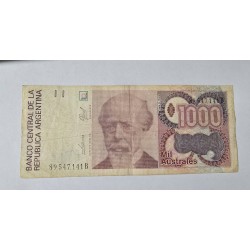 Cédula da Argentina 1000 Australes mbc