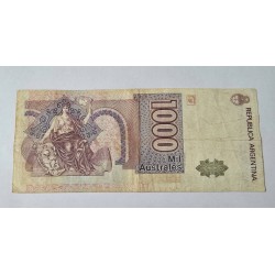 Cédula da Argentina 1000 Australes mbc