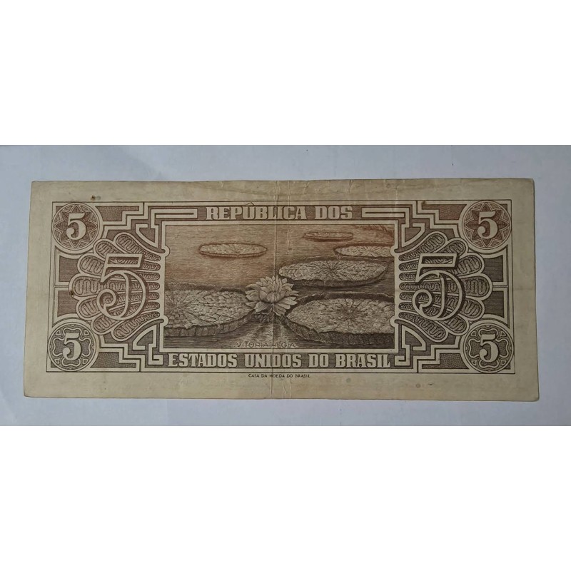 Cédula Brasil 5 cruzeiros índio serie 103 Mbc