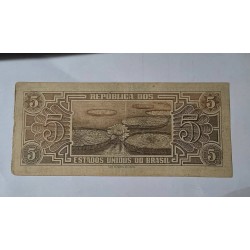 Cédula Brasil 5 cruzeiros índio serie 024 mbc