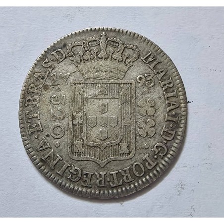Moeda Brasil 320 reis 1793 Coroa Alta MBC