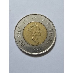 Moeda do Canada 2 dolares 1996 Bimetalica Rainha Elizabeth II