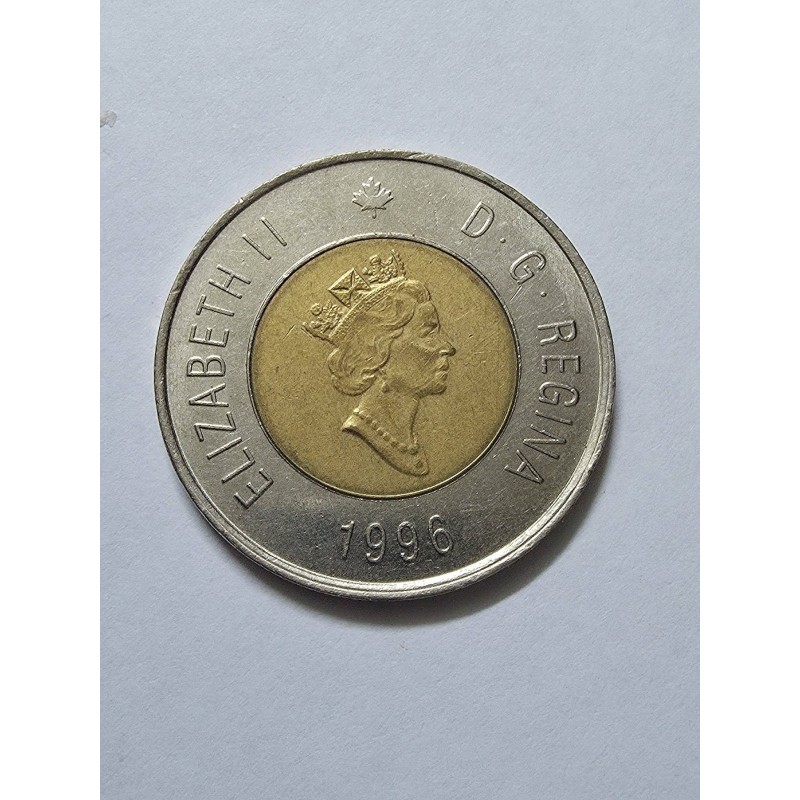 Moeda do Canada 2 dolares 1996 Bimetalica Rainha Elizabeth II