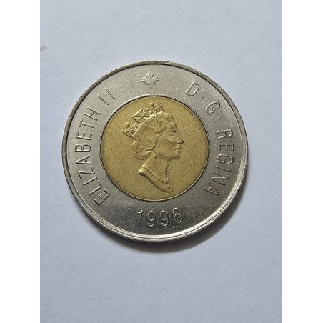 Moeda do Canada 2 dolares 1996 Bimetalica Rainha Elizabeth II