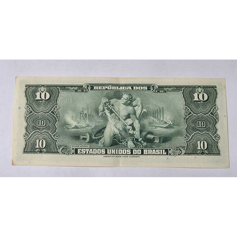 Cédula Brasil 10 cruzeiros C018 soberba autografada