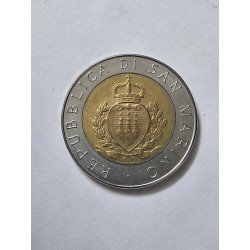 Moeda de San marino 500 liras 1987 Bimetalica