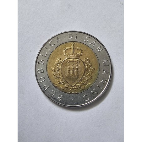 Moeda de San marino 500 liras 1987 Bimetalica