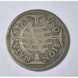 Moeda Brasil 640 reis 1695 pataca prata