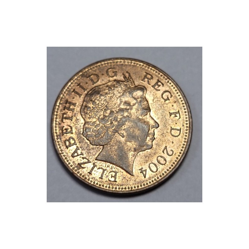 Moeda da Inglaterra 2 pence 2004 Rainha Elizabeth II