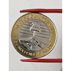 Moeda da Argentina 2 pesos 2016 Bicentenário independência FC