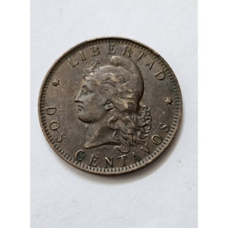 Moeda da Argentina 2 centavos 1891 soberba