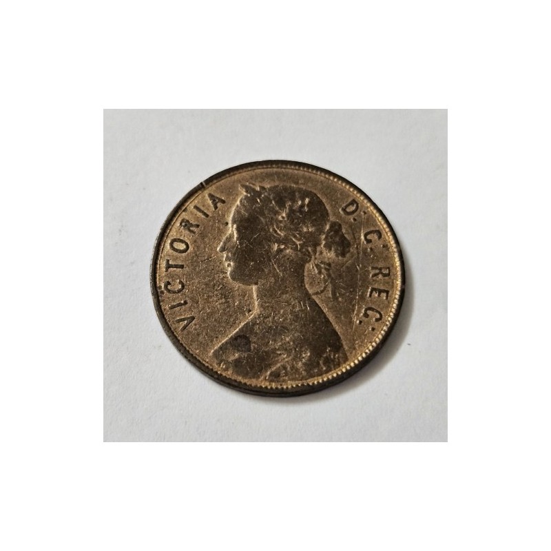 Moeda do Canada New foundland 1 cent 1865 Rainha Victoria