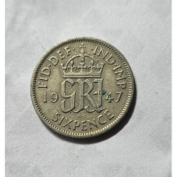 Moeda da Inglaterra 6 pence 1947