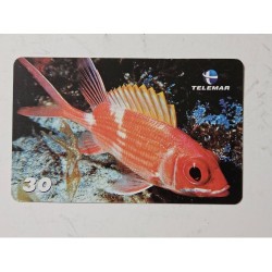 Venda de raro cartão telefônico Telemar da série "Peixes Recifais" (2001). Item colecionável com a imagem da Jaguariçá