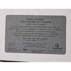 Venda de raro cartão telefônico Telemar da série "Peixes Recifais" (2001). Item colecionável com a imagem do Paru-Sold