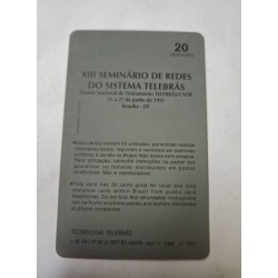 Venda de cartão telefônico Telebrás raro do "XIII Seminário de Redes". Item colecionável de 1997, perfeito para coleci