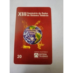 Venda de cartão telefônico Telebrás raro do "XIII Seminário de Redes". Item colecionável de 1997, perfeito para coleci