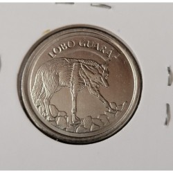 Moeda Brasil 100 cruzeiros 1994 lobo guará