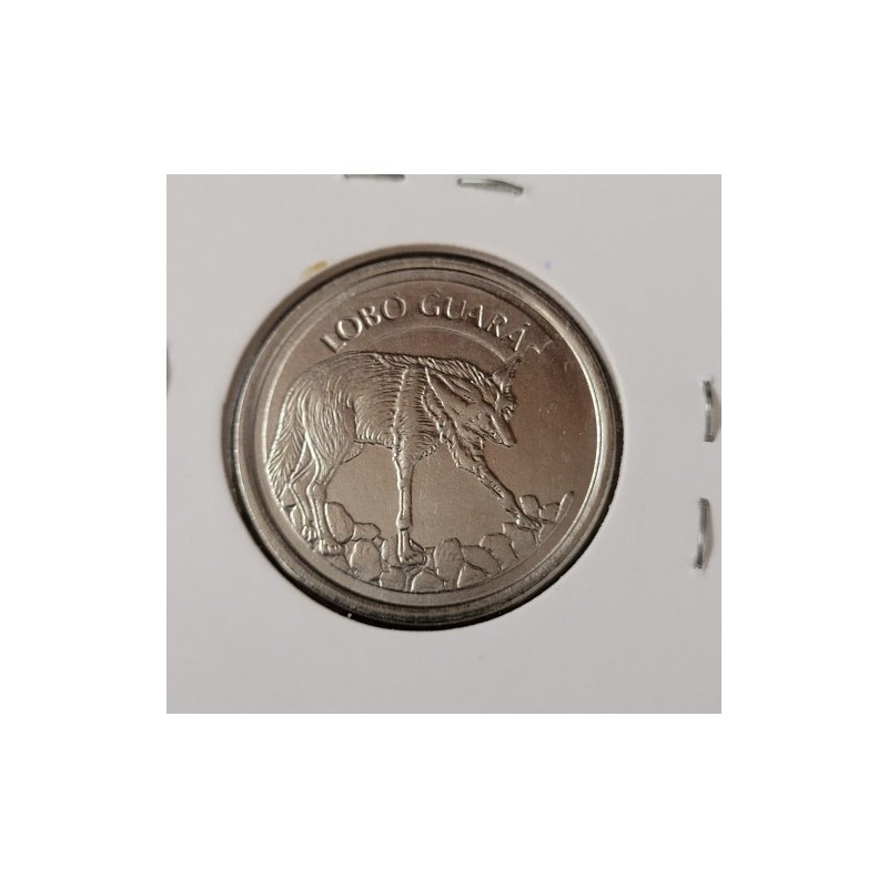Moeda Brasil 100 cruzeiros 1994 lobo guará