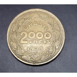 Moeda Brasil 2000 reis 1939 Floriano Peixoto Mbc
