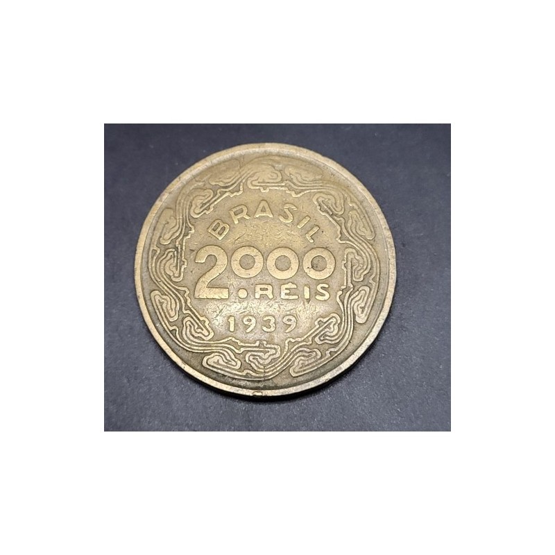 Moeda Brasil 2000 reis 1939 Floriano Peixoto Mbc