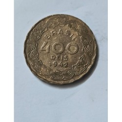 Moeda Brasil 400 reis 1942 níquel rosa  Soberba
