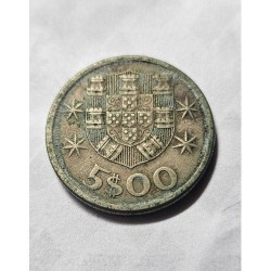 Moeda de Portugal 5 escudos 1963 Caravela