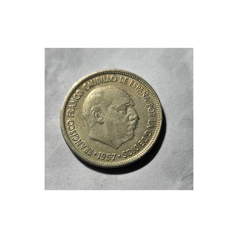 Moeda da Espanha 5 pesetas 1957