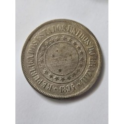 Moeda Brasil 200 reis 1894 V046 republica MBC