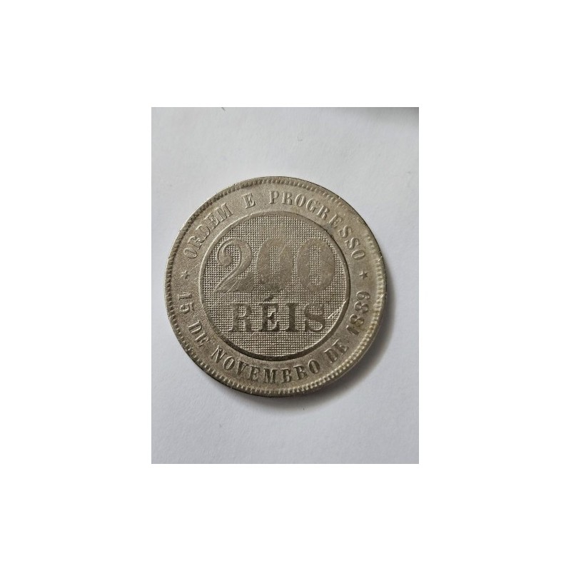 Moeda Brasil 200 reis 1894 V046 republica MBC