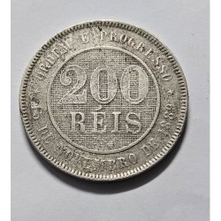 Moeda Brasil república 200 réis 1895 MBC