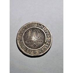 Moeda da Bélgica 10 centimes 1862 KM12