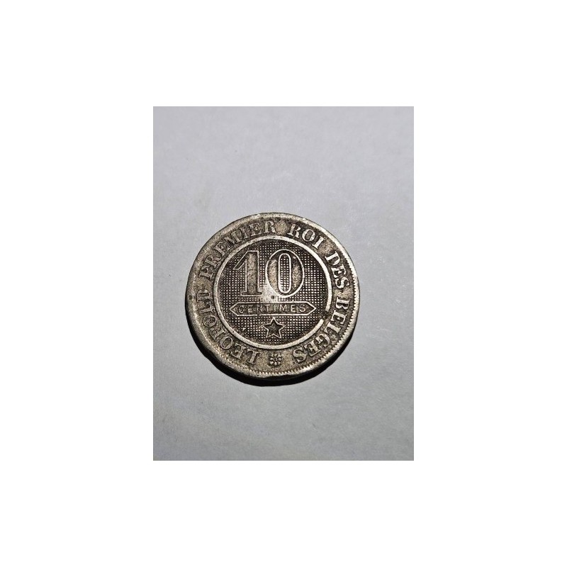 Moeda da Bélgica 10 centimes 1862 KM12