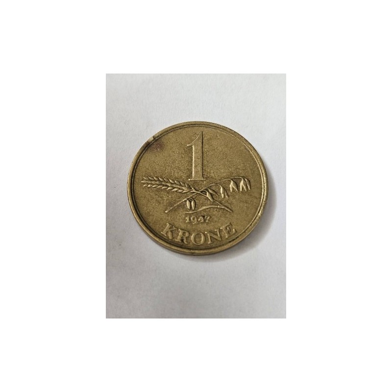 Moeda da Dinamarca 1 krone 1947
