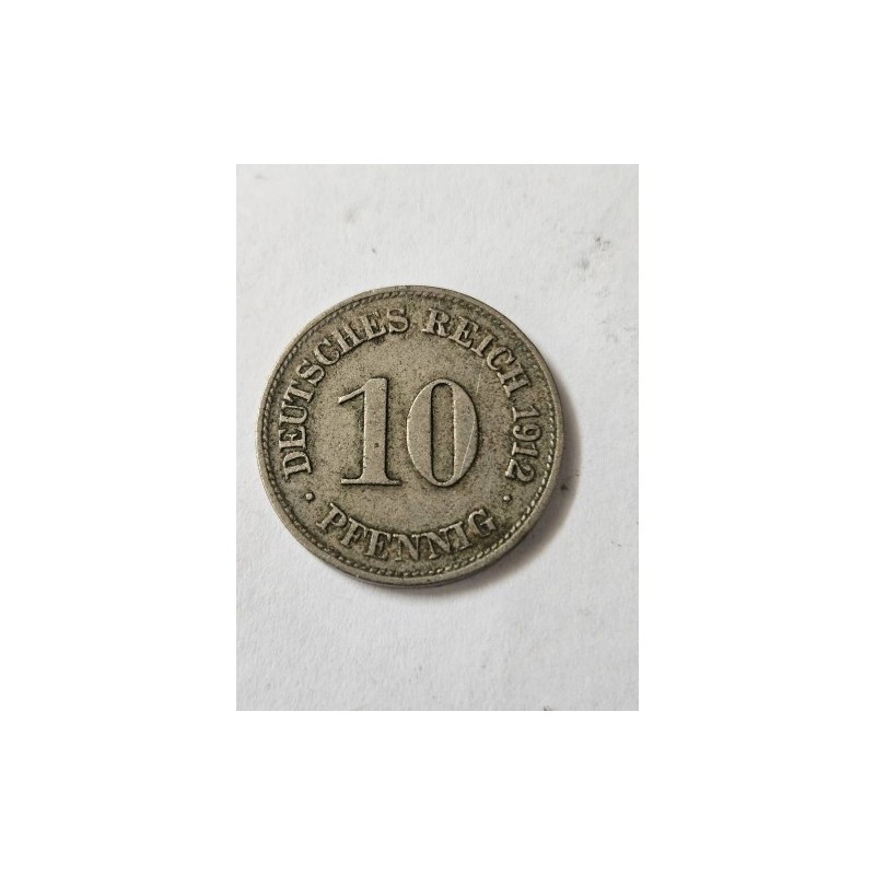 Moeda da Alemanha 10 pfenning 1912 D