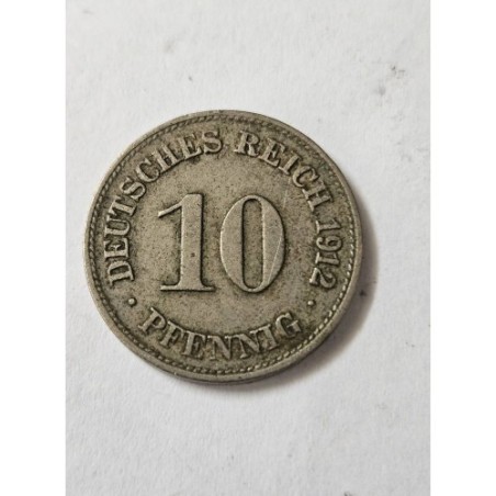 Moeda da Alemanha 10 pfenning 1912 D