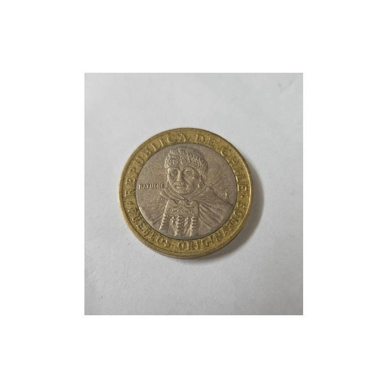 Moeda do Chile 100 pesos 2005 bimetalica