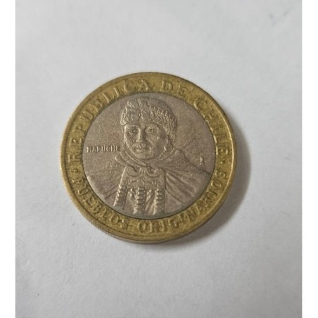 Moeda do Chile 100 pesos 2005 bimetalica