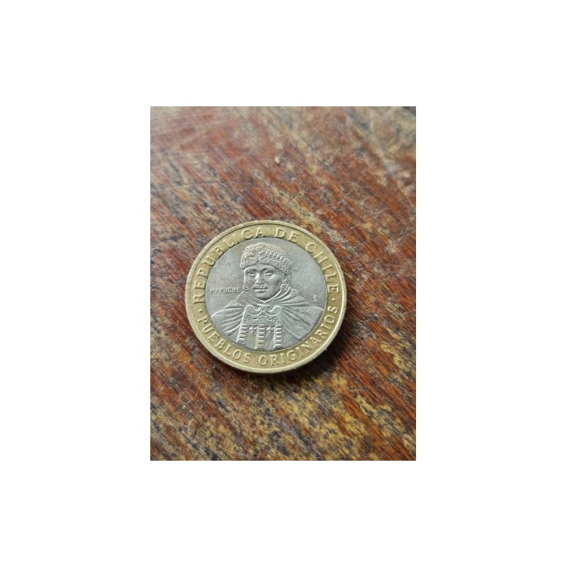 Moeda do Chile 100 pesos 2010 bimetalica
