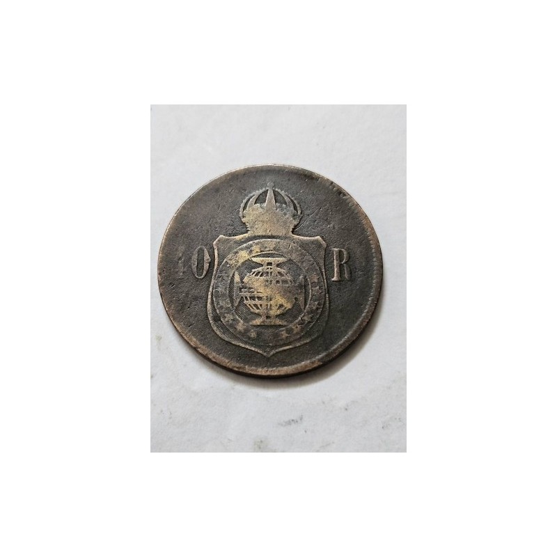 Moeda Brasil 40 réis 1880 data difícil Mbc