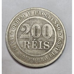 Moeda Brasil 200 reis 1898 Mbc