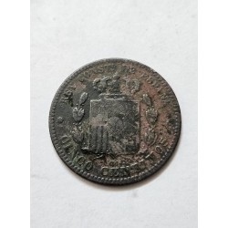 Moeda da Espanha 5 cêntimos 1878